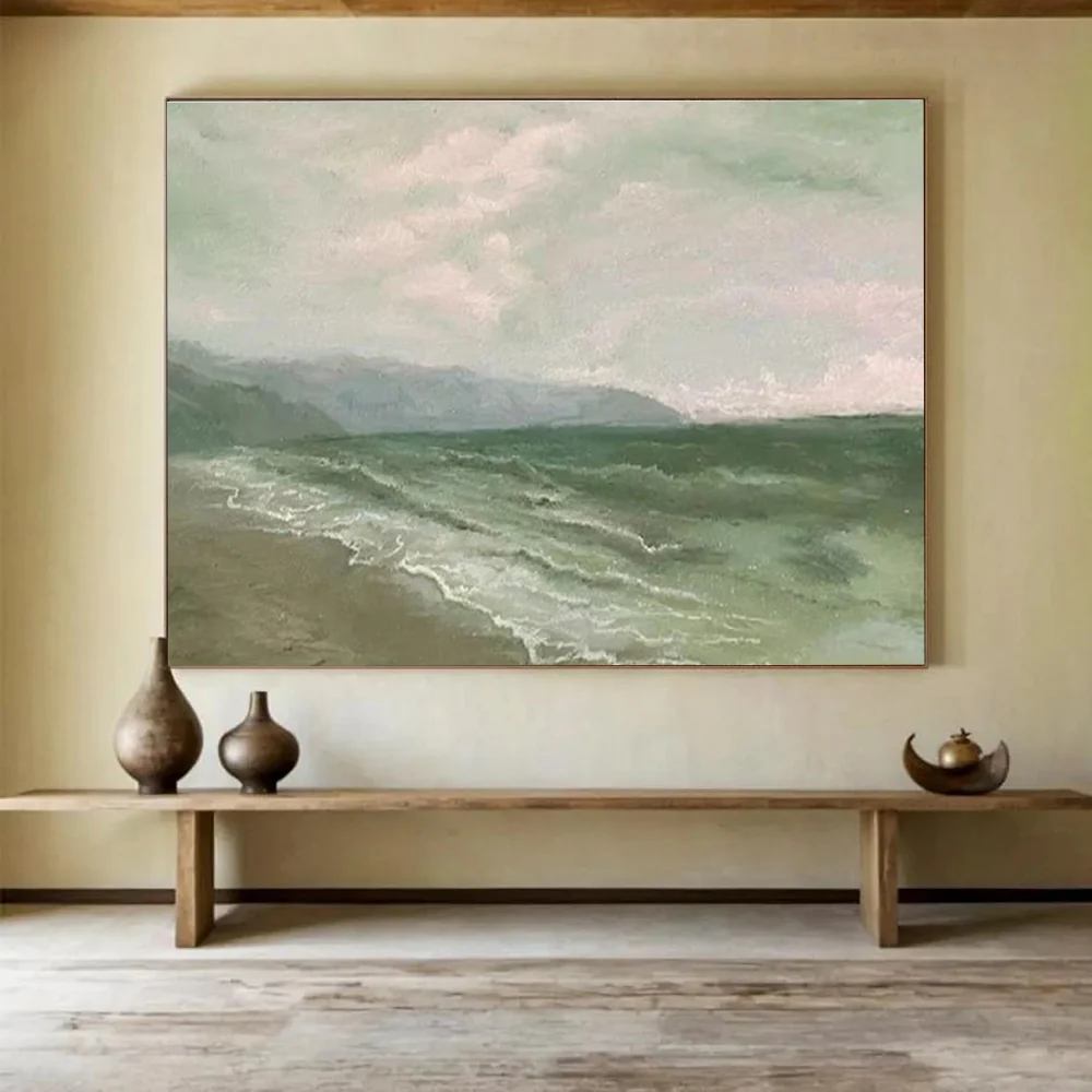 Painting Original Hand-painted Morning Tide Soft Abstract Canvas E6LKT
